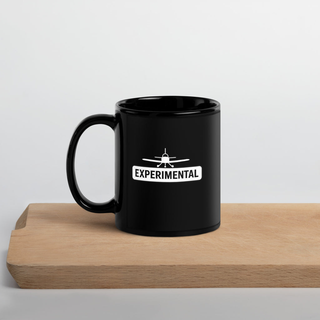 black glossy ceramic mug