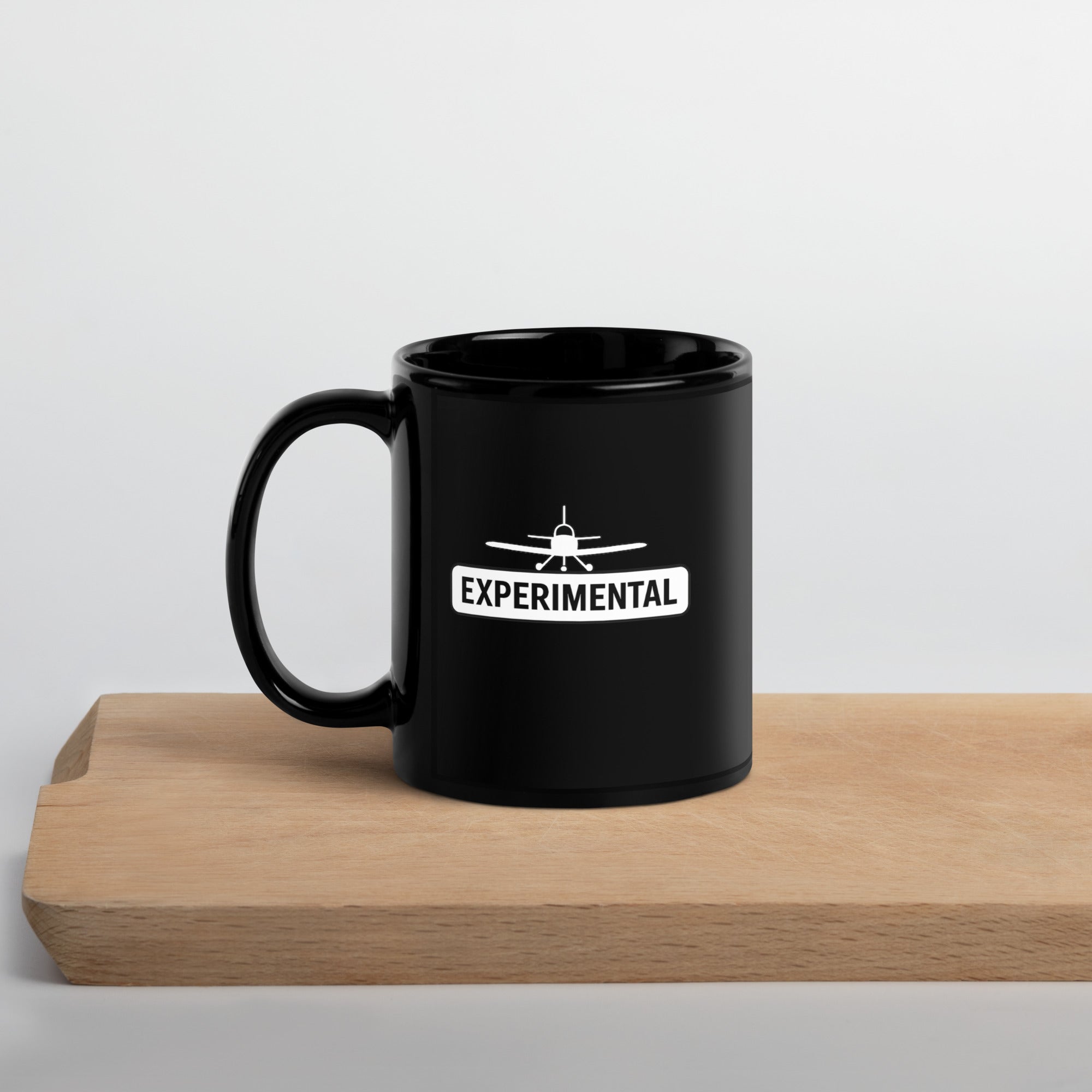 black glossy ceramic mug