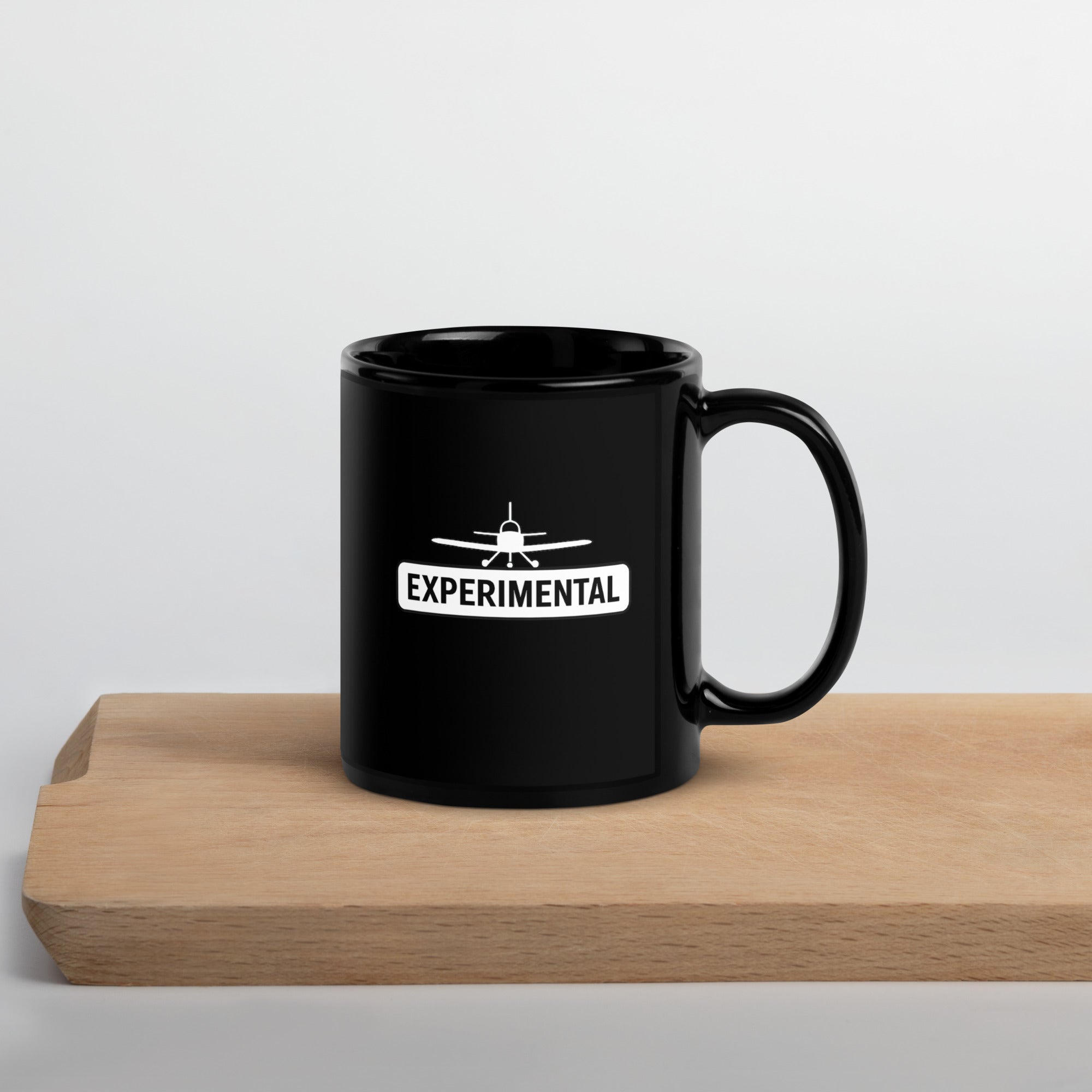 black glossy ceramic mug